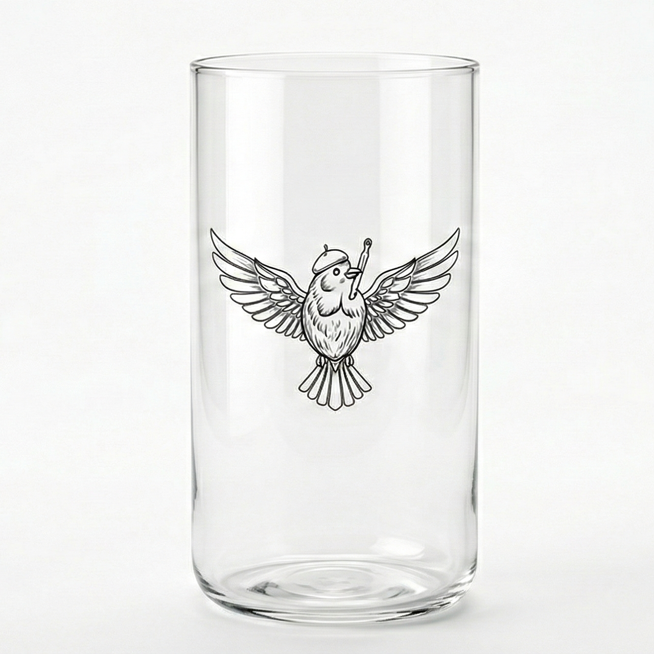 Custom Printed Tall Glass - Handmade