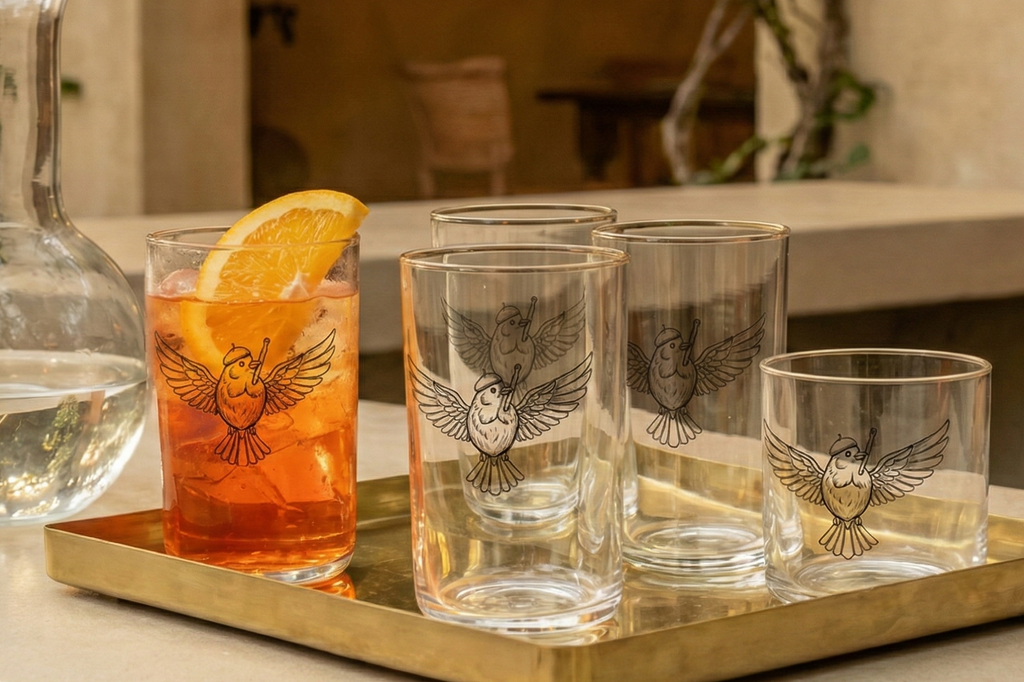 Custom Printed Tall Glass - Handmade