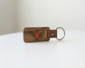 Leather Keychain - Wood Panel