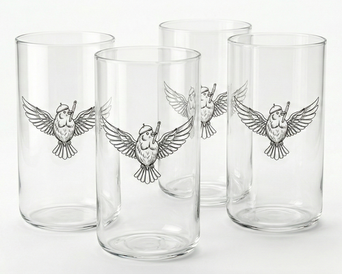 Custom Printed Tall Glass - Handmade